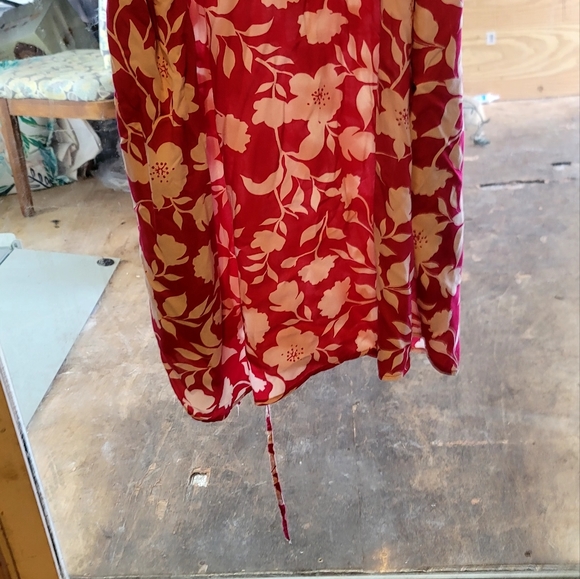 Time & Tru Size XL 16-18 Pink White PAISLEY Print Dress pullon wide sleeves NEW - Picture 11 of 15